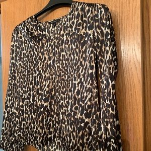 Leopard print banana republic silky blouse